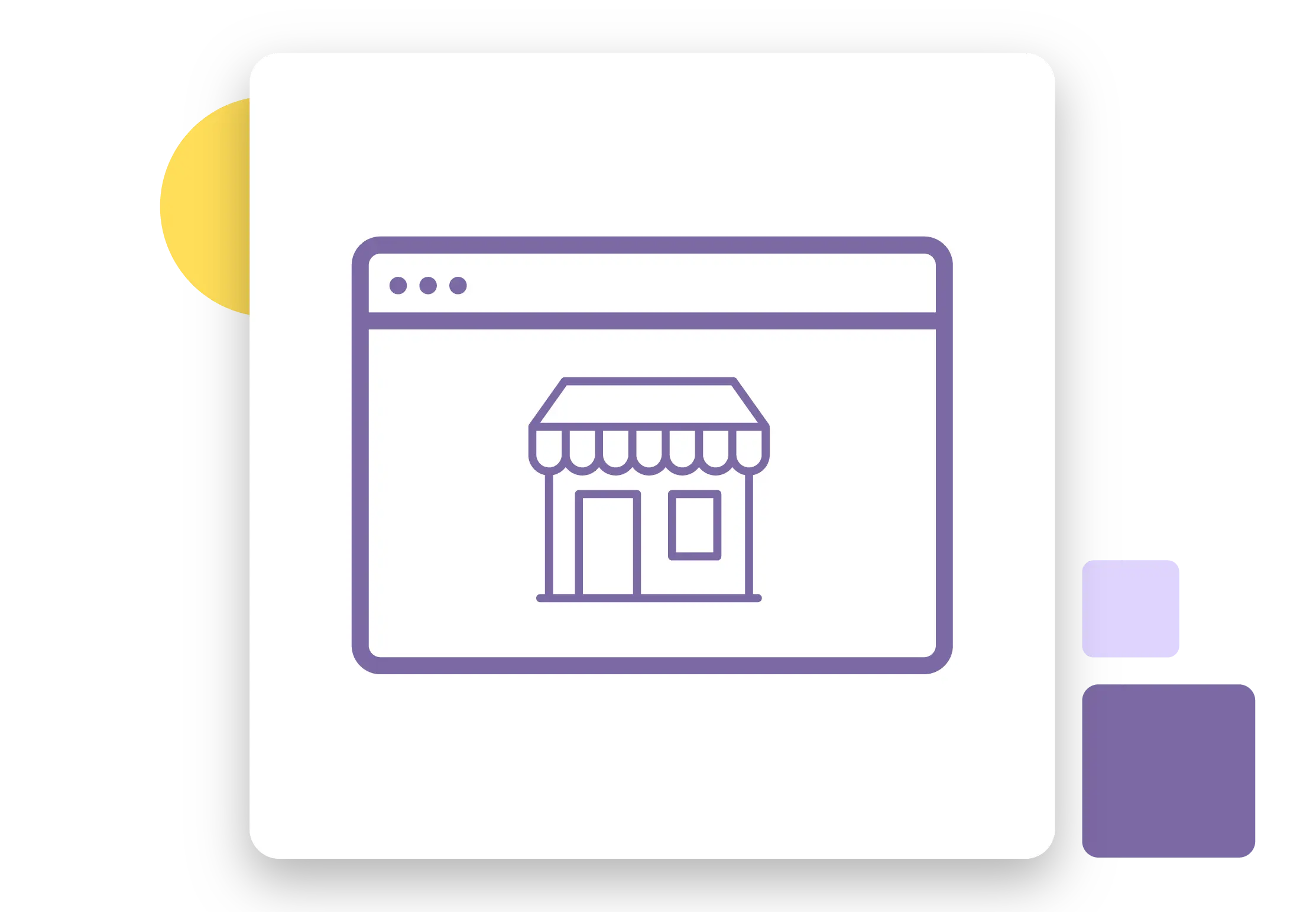 Icon with a website window and a store inside
